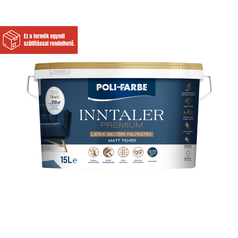 POLI-FARBE INNTALER PRÉMIUM LATEX BELTÉRI FALFESTÉK 15L