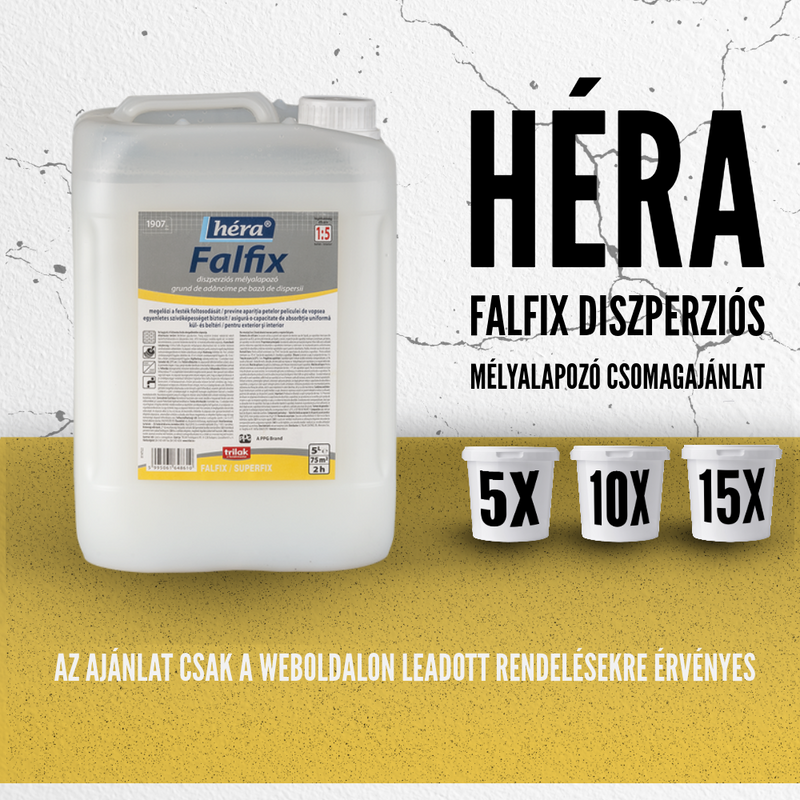 HÉRA FALFIX DISZPERZIÓS MÉLYALAPOZÓ 5L CSOMAGAJÁNLAT
