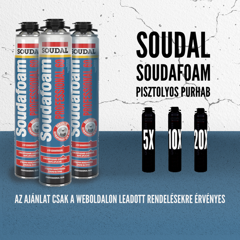 SOUDAL SOUDAFOAM PISZTOLYHAB 750ML CSOMAGAJÁNLAT