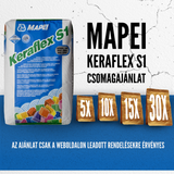 MAPEI CSEMPERAGASZTÓ KERAFLEX S1 SZÜRKE 25KG CSOMAGAJÁNLAT